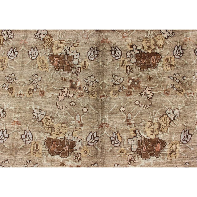Antique Turkish Tulu Rug With Soft Beige, Warm Brown, and Cream Accents For Sale In Atlanta - Image 6 of 11