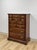 American Vintage Tallboy Dresser American Drew Five Drawer Highboy Bedroom Chest For Sale - Image 3 of 18