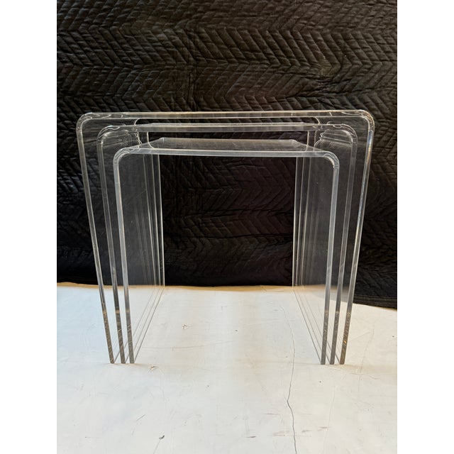 Contemporary Acrylic Nesting Tables, Set of Three | Chairish