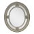 Baroque Oval Wall Mirror in Distressed White For Sale