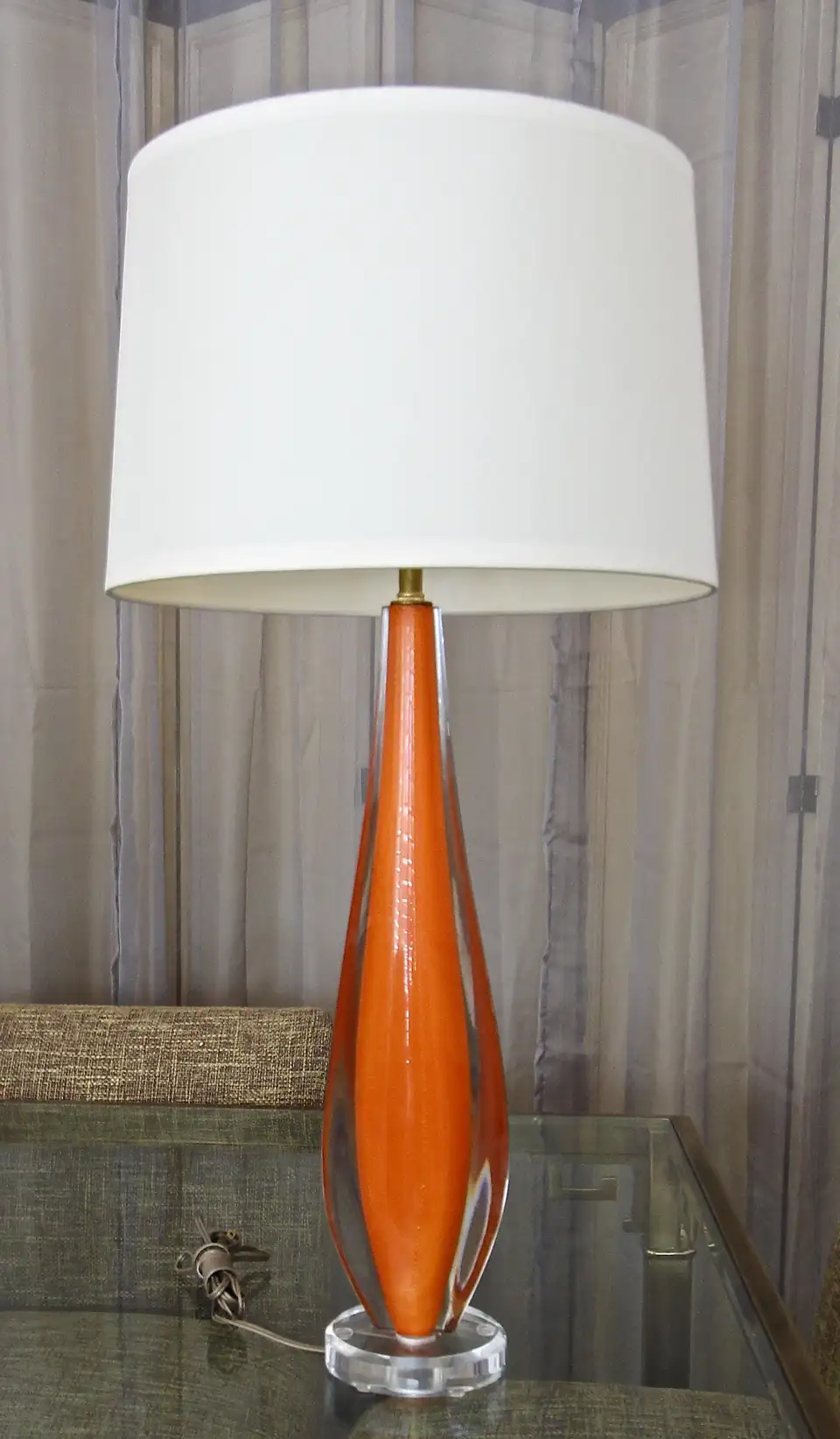 orange glass table lamp