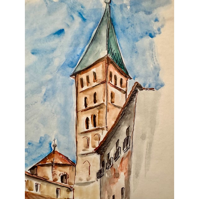 Original watercolor on paper by Henry Emil Salloch, also known as Heinz Emil Salloch, the German-born American artist and...