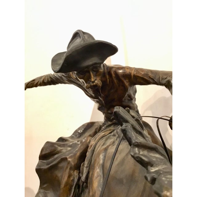 “Bronco Buster” Signed By Frederic Remington Bronze Horse and Rider