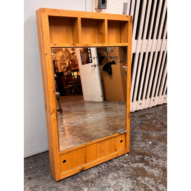 Bespoke Wood + Mirror Wall Cabinet For Sale - Image 4 of 12