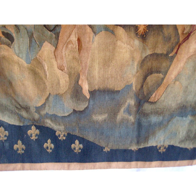 French Beauvais Tapestry Coat of Arm of the Kings of France 19 Century For Sale - Image 11 of 15