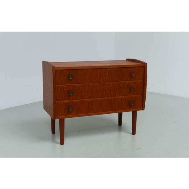 Mid-Century Modern Danish Teak Dresser or Nightstand/Bedside Table, 1960s. Scandinavian Mid-Century Modern chest of...