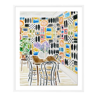 Ready for Conversation by Kate Lewis in White Frame, Medium Art Print For Sale