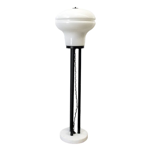 Italian Floor Lamp in Glass, Iron and Marble, 1970s For Sale