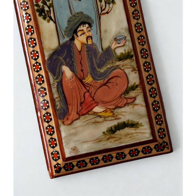 Hand-Painted Leili O Majnoun Jewelry Box, Khatam-Style Marquetry For Sale - Image 4 of 4