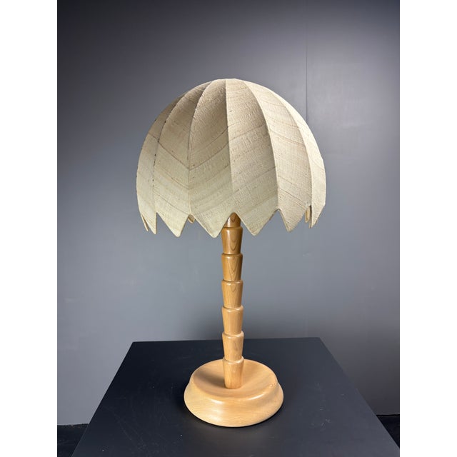 Wood Pine Palm Table Mushroom Lamp from Temde, Switzerland, 1970s For Sale - Image 7 of 13