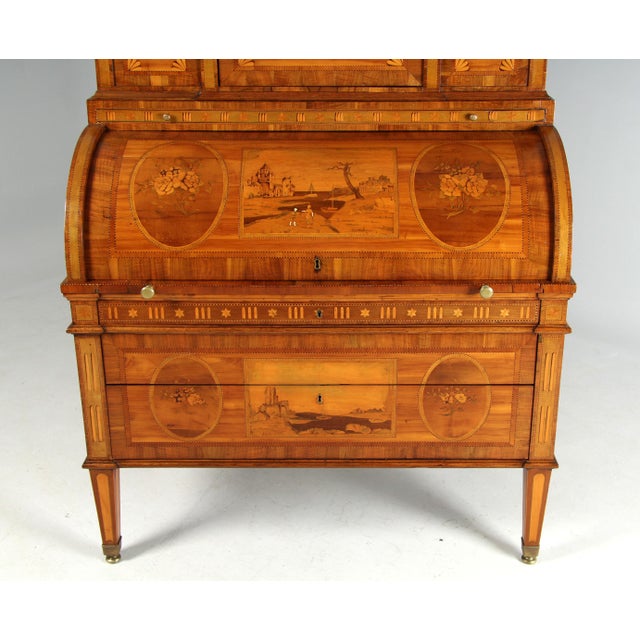 Classicist top-mounted secretary with elaborate marquetry southern germany walnut and others classicism around 1790...