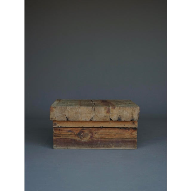 Small Brutalist Pine Coffee Table, 1970s For Sale - Image 16 of 16