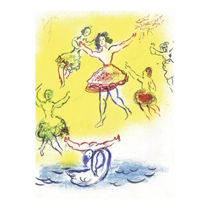 Chagall Lithograph Swan of the Lake, Paris Opera 1966