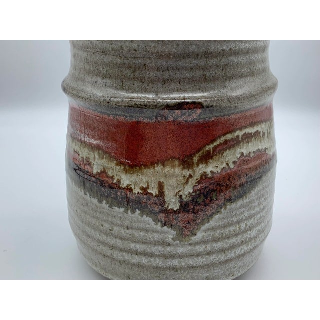 Mid 20th Century Vintage Stoneware Glazed Vase For Sale - Image 4 of 13