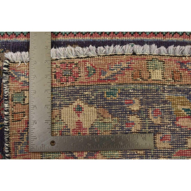 Tabriz Rug 6’9” X 9’11” Purple Wool Vintage Distressed Hand-Knotted Carpet For Sale - Image 15 of 15