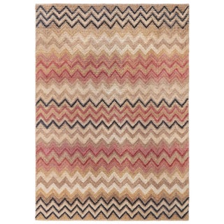 Doris Leslie Blau Scandinavian Mid-Century Abstract Warm Tan Rug Half Pile For Sale