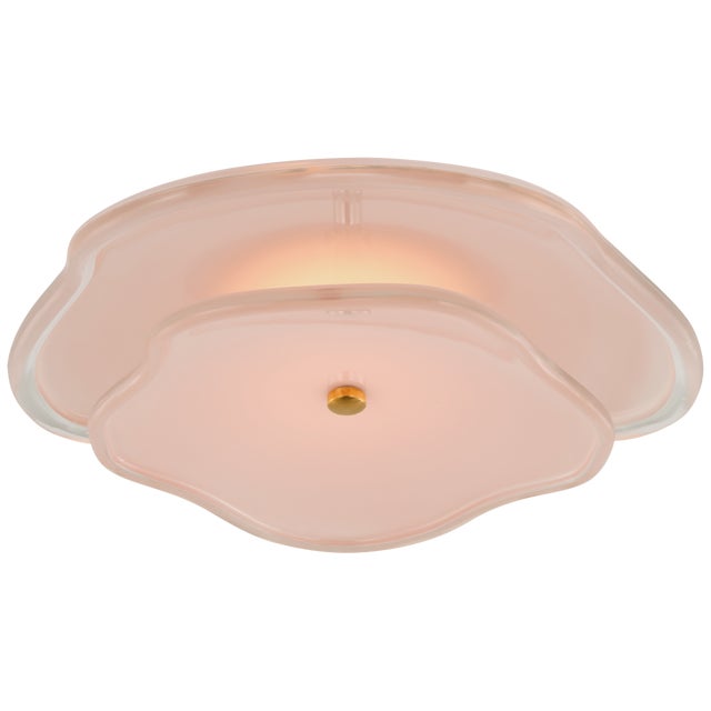 Leighton 14" Layered Flush Mount in Soft Brass with Blush Tinted Glass Designer: kate spade new york Canopy: 6.5" Round...