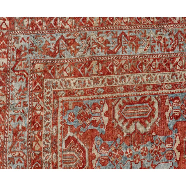Large Scale Antique Persian Hamedan Rug With Colorful Tribal Design 11'7 X 14'4 For Sale - Image 14 of 16