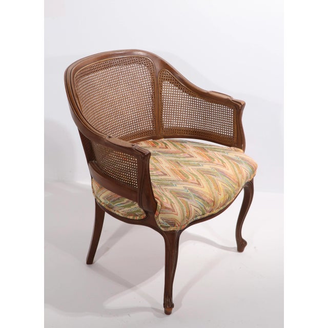 French Provincial Provincial Caned Tub Chair For Sale - Image 3 of 10