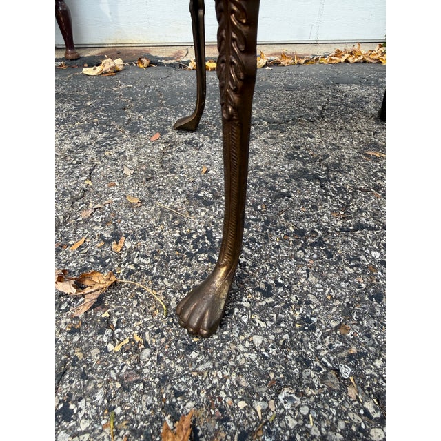 Brass Late 20th Century Edwardian Revival Ornate Metal Plant Stand For Sale - Image 8 of 10