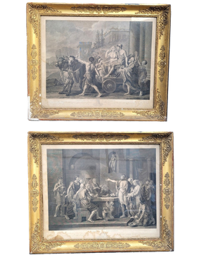 Neoclassical Compositions, Late 18th Century-Early 19th Century, Engravings, Framed, Set of 2