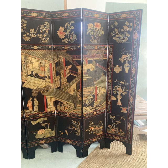 18th Century Coromandel Pagoda 8 Panel Folding Screen For Sale - Image 14 of 14