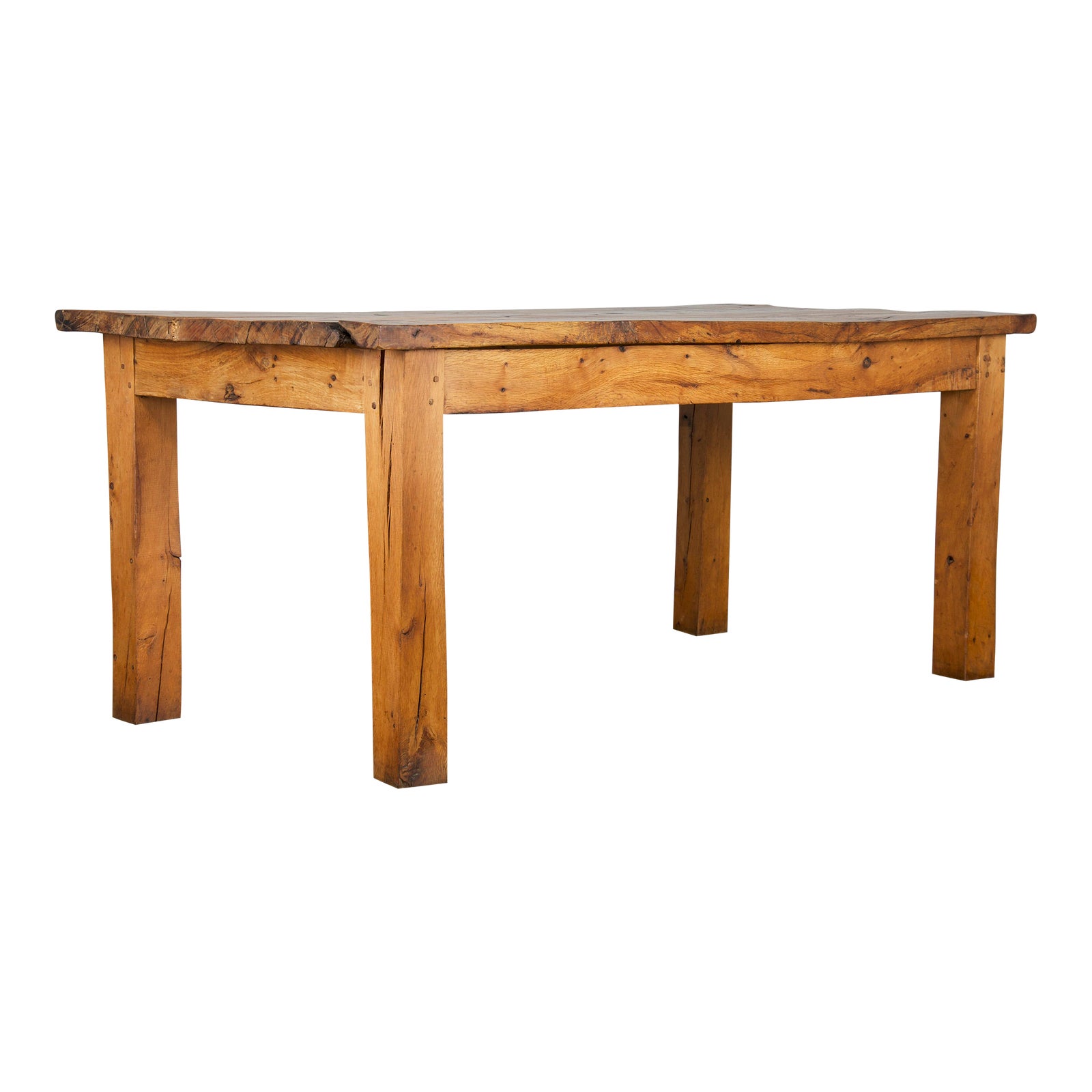 Country French Provincial Farmhouse Olive Wood Dining Table | Chairish