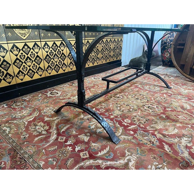 Wrought Iron and Iron Dining Table For Sale - Image 6 of 9
