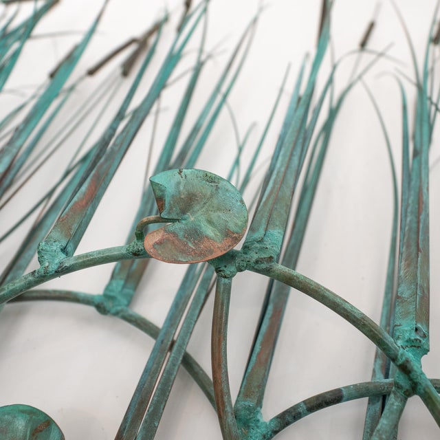 Mid-Century Modern Mid 20th Century Modern Copper Cattail Wall Sculpture by Curtis Jere For Sale - Image 3 of 5