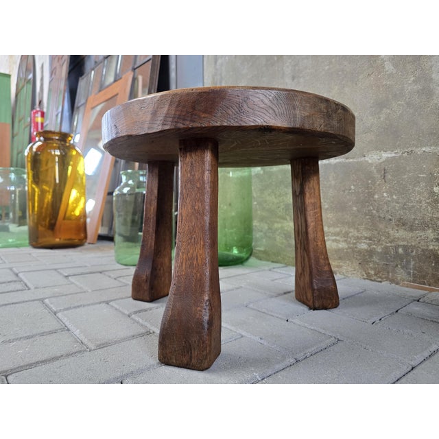 This neat and small round table is very sturdy and made during the 1970s of solid European oak. The design is simple and...
