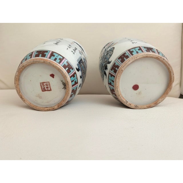 Chinese Mid-Qing Dynasty Famille Rose Vase Pair For Sale In Los Angeles - Image 6 of 6