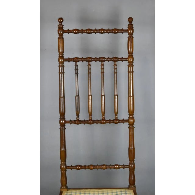 Brown Antique French Walnut Bobbin-Turned Nursing Chair or Side Chair For Sale - Image 8 of 12