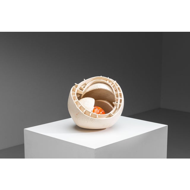 Shell Sculpture with Orange Core, 1970s, Ceramic For Sale - Image 17 of 17