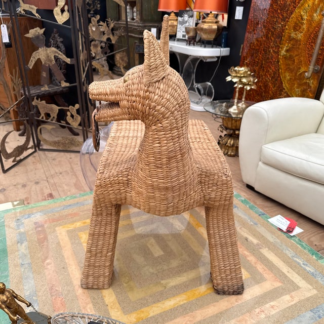 Vintage Rattan Coyote Bench by Mario Lopez Torres For Sale - Image 6 of 12
