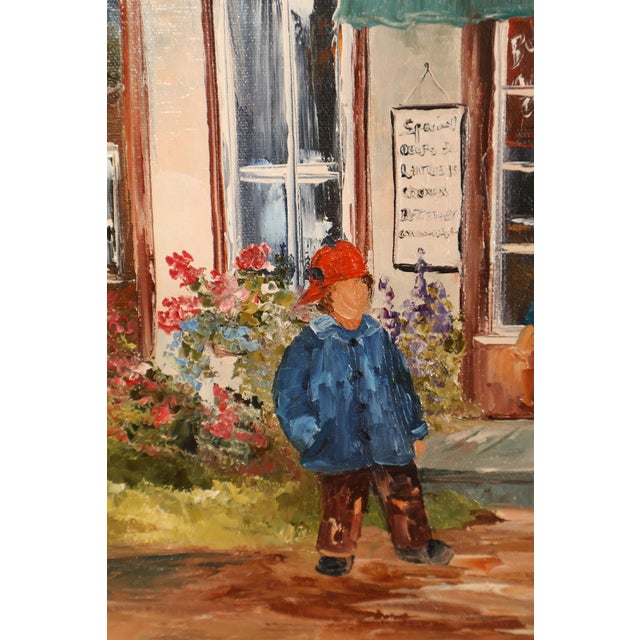 Aline Brochu Oil Painting, 'Rendez-Vous à L'Epicerie' For Sale - Image 16 of 18