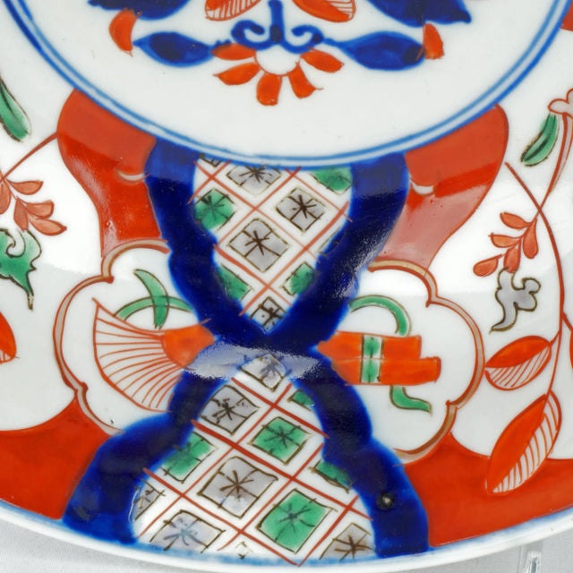 Large Japanese Imari Hand Painted Bowl Circa 1900 For Sale - Image 10 of 11