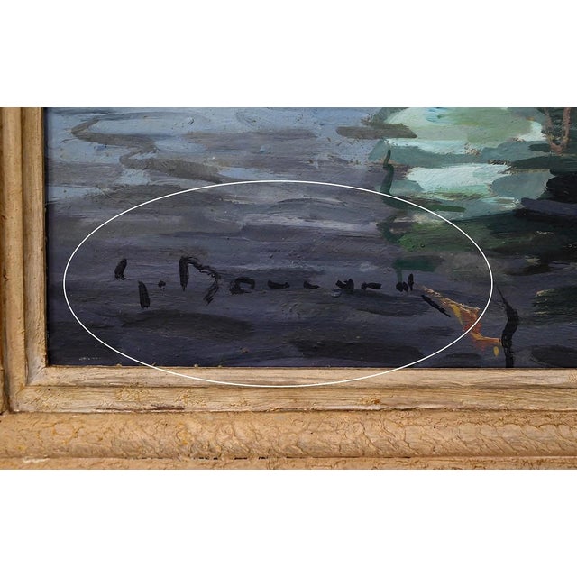Boulard, Tuna Boats at Quayside, Oil on Panel, Mid-20th Century For Sale - Image 13 of 14