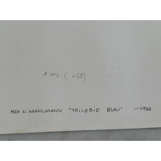 Max Hermann Mahlmann, Composition Trilogy Blue, Silkscreen Print For Sale - Image 9 of 12