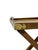 Campaign Vintage English Style Campaign Folding Tray Tables, Pair – Brass Gallery Tray on Folding Wooden Stands For Sale - Image 3 of 18