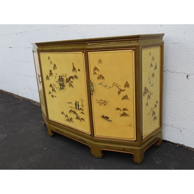 Hollywood Regency Hollywood Regency Chinoiserie Painted Buffet Sideboard Storage Cabinet 6624 For Sale - Image 3 of 18