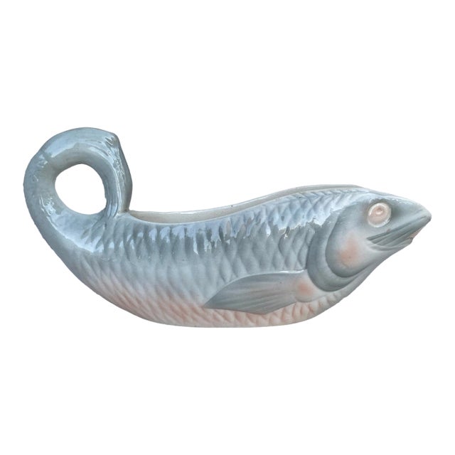 Majolica Fish Saucer Sarreguemines, Circa 1930 For Sale