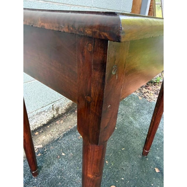 Antique Federal Style Solid Walnut Side Table. Circa 1940s For Sale - Image 9 of 17