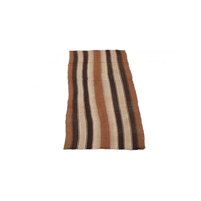 Vintage handwoven natural wool kilim rug from Kars region of Turkey. Approximatelly 50-60 years old. In very good...