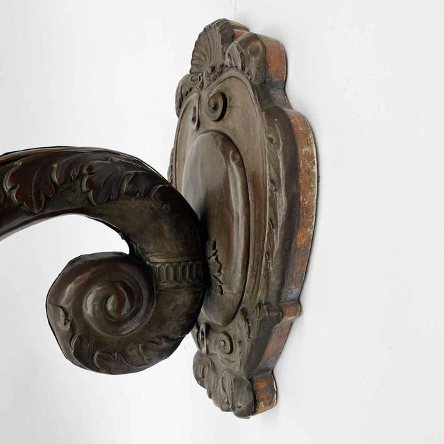 Baroque Embossed Copper Arms Sconces, 1700, Set of 2 For Sale - Image 3 of 10