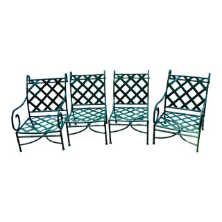Lane Venture Green Metal Patio Chairs -Set of 4 For Sale