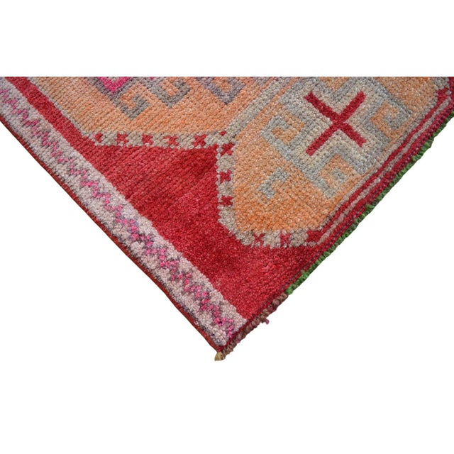 Distressed Oushak Runner Rug - Hand Knotted Narrow Hallway - 2′1″ × 12′1″ For Sale - Image 10 of 11