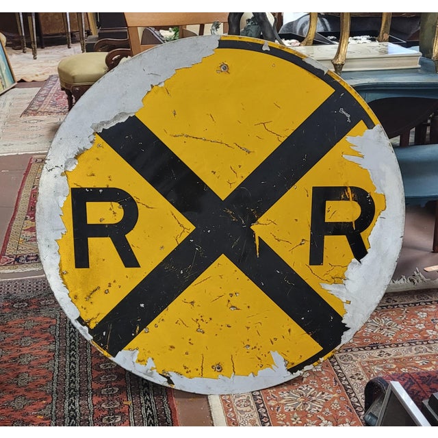 Contemporary Vintage Railroad Metal Sign For Sale - Image 3 of 6