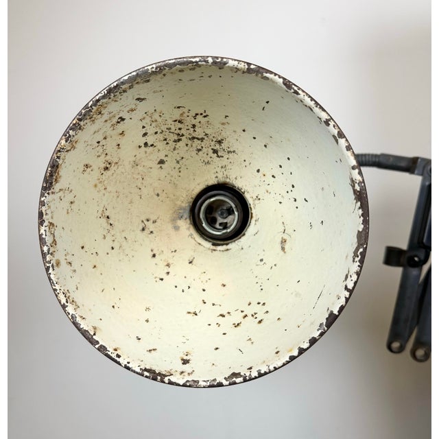 Grey Industrial Scissor Wall Lamp from Elektroinstala, 1960s For Sale - Image 4 of 14