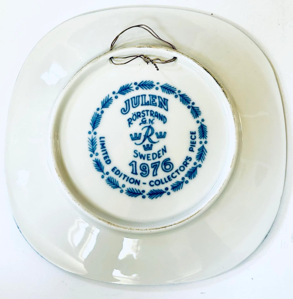 Set of 5 Swedish Blue and White Rorstrand Christmas Plates | Chairish