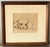 Louis Remmell (American 1920's) impressionist ink wash drawing of a puppy. Matted and framed in natural wood molding....